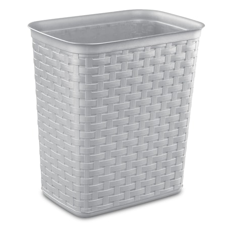 Sterilite 3.4 gal Gray Polypropylene Weave Wastebasket 10346A06